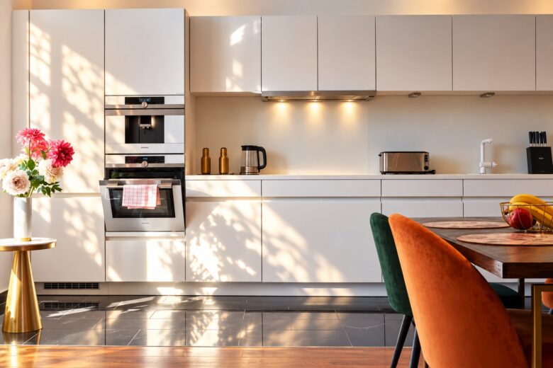 Private fully equipped kitchen and dining area in the Superior Two-Bedroom Residence Heidelberg