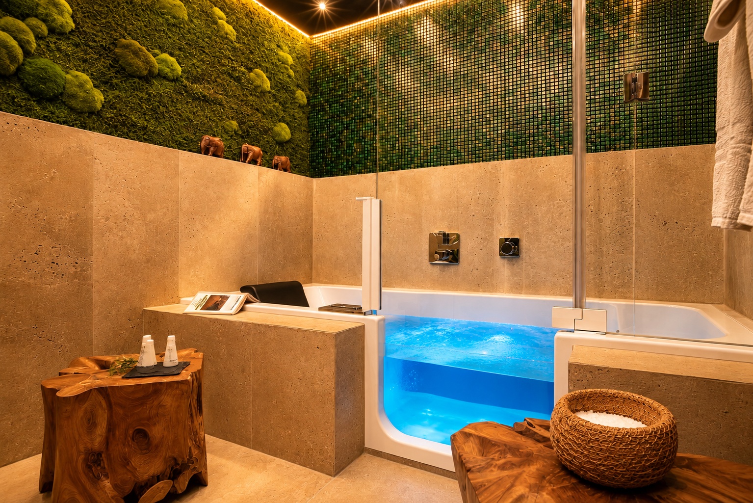 Wellness bathroom with hydrotherapy tub in the Medical Stay Serviced Apartment Heidelberg