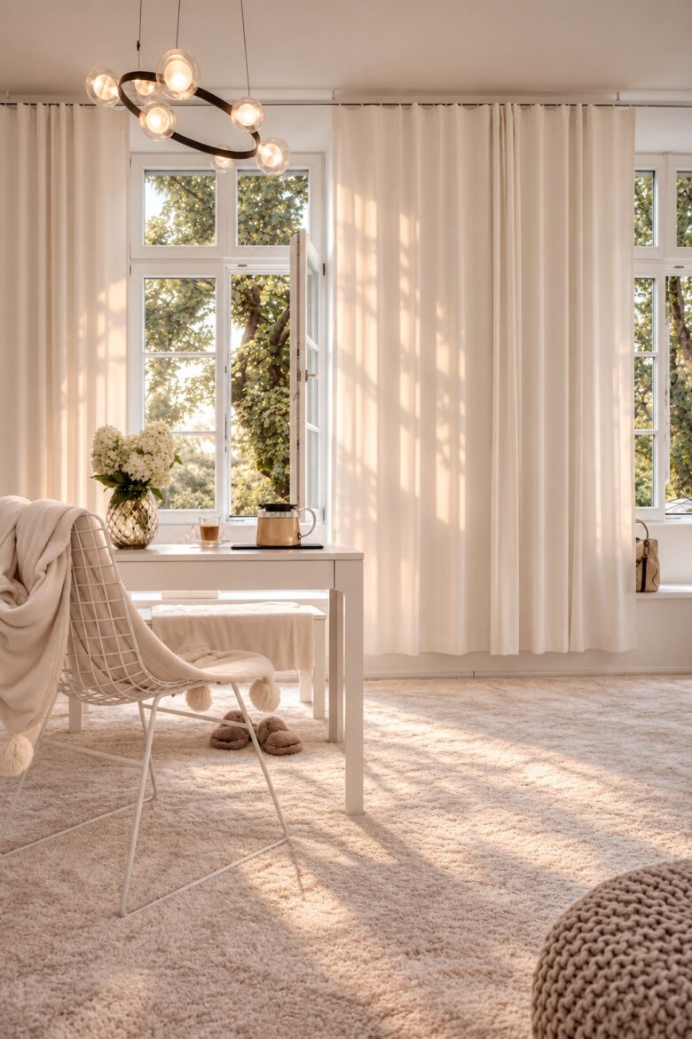 Bright workspace with garden view in the Business Studio Residence Heidelberg