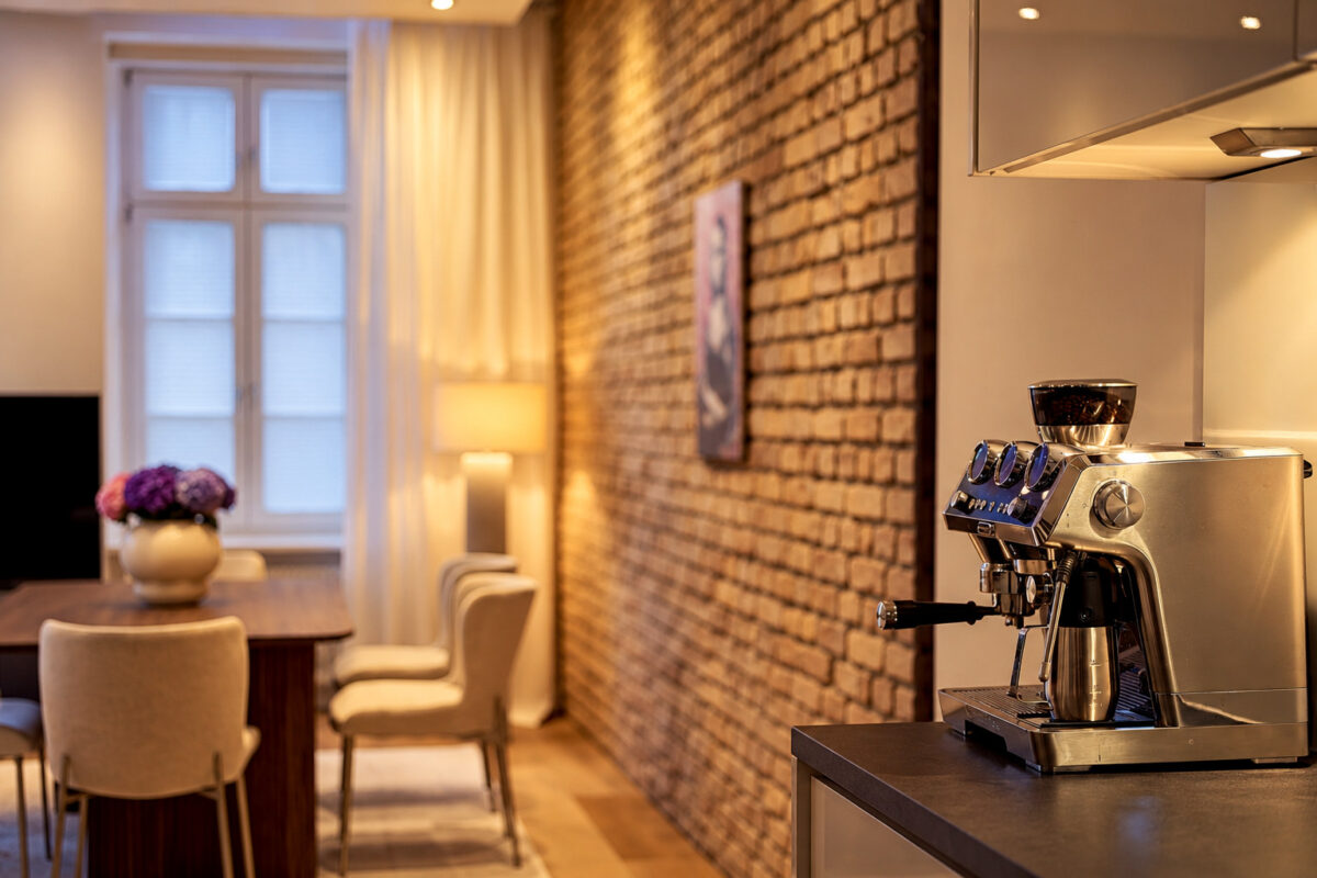 Espresso machine detail in the Signature Two-Bedroom Residence Heidelberg