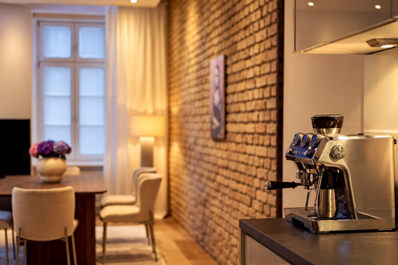 Espresso machine detail in the Signature Two-Bedroom Residence Heidelberg