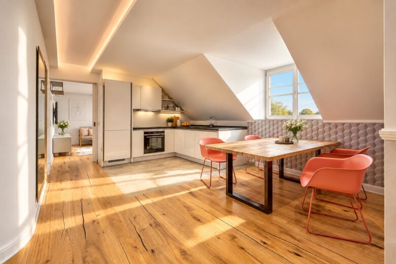 Private kitchen and dining area in the Two-Bedroom Companion Apartment Heidelberg