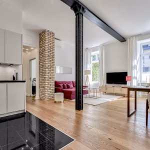 Classic Suite at Boutique Suites and Residences Heidelberg with modern kitchen and spacious living area – ideal for long-term stays